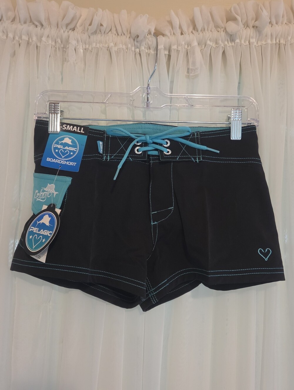 Pelagic Women's Black & Teal Athletic Boardshorts